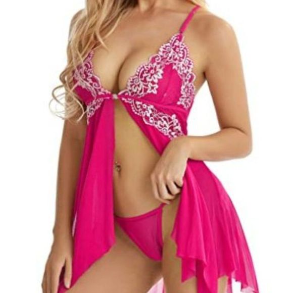 Lingerie Women's Front Closure Babydoll Sleepwear - Picture 1 of 5